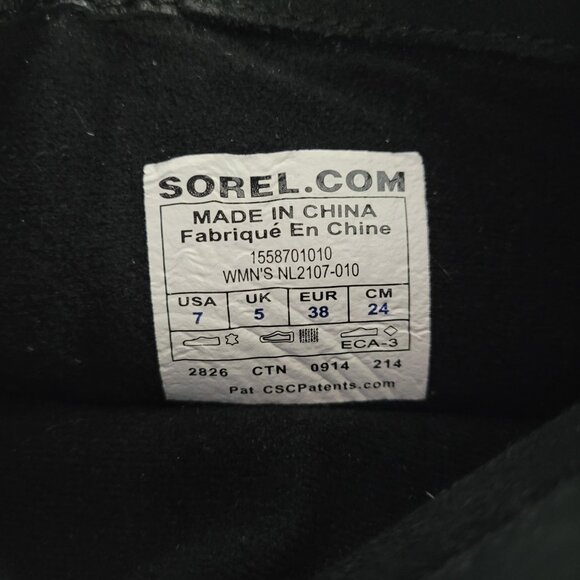 Sorel Slimshortie Boots Size 7 Black Suede and Leather Moto Buckle Pull On - Picture 12 of 14